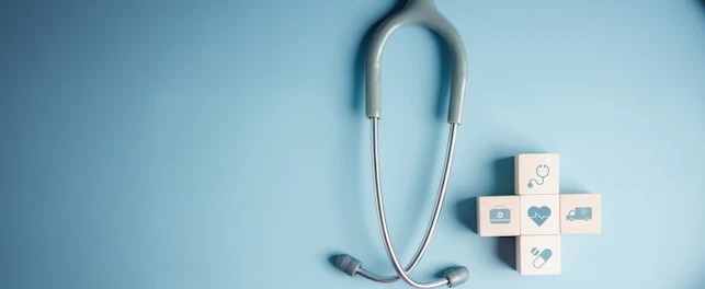 Stethoscope flatlay health medical device