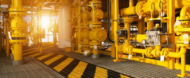 walk way in oil and gas construction platform