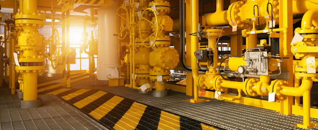 walk way in oil and gas construction platform