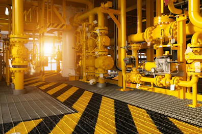 walk way in oil and gas construction platform