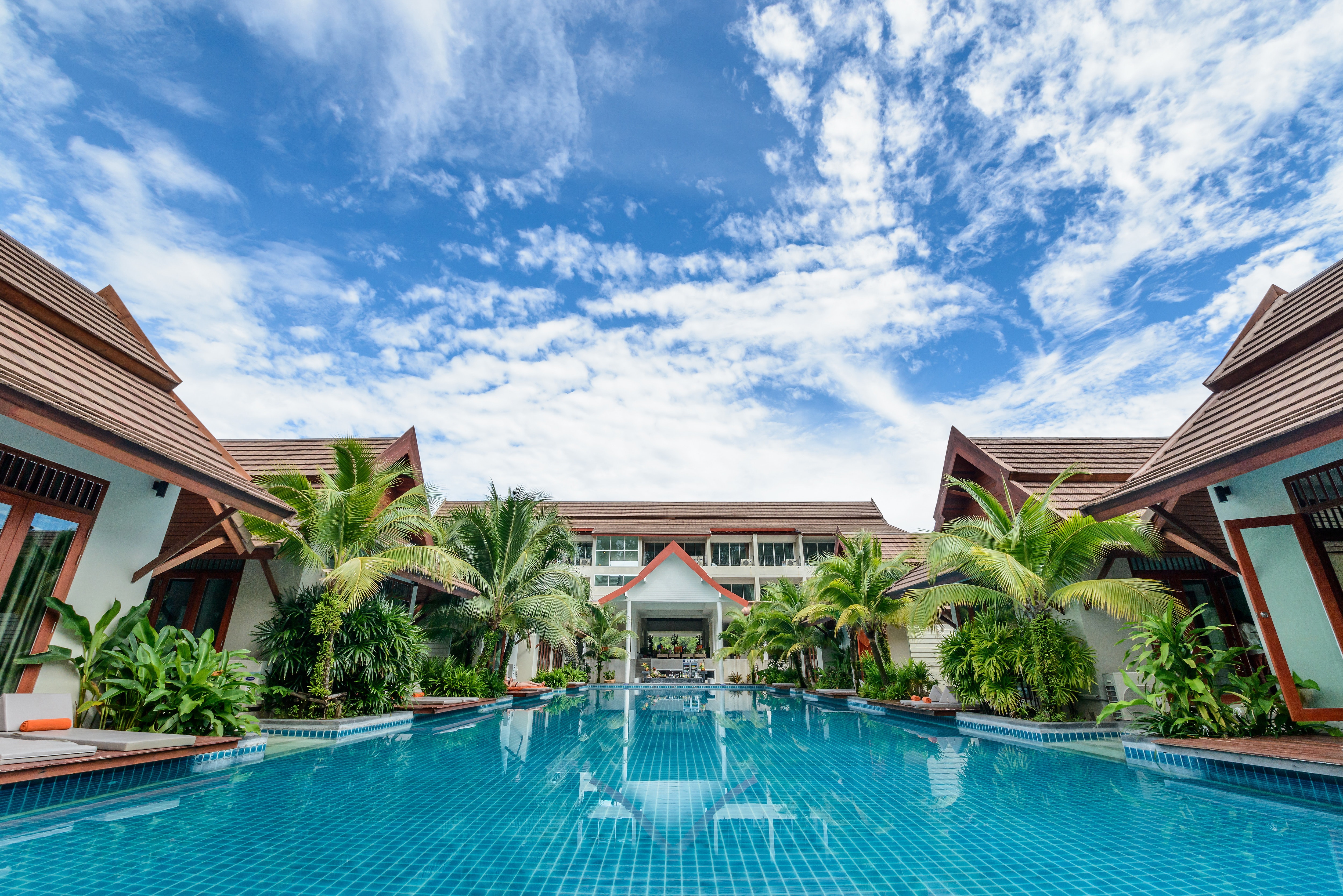Wide Angle of Hotel and Poolside