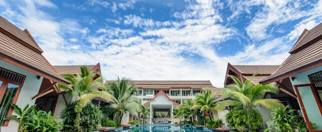 Wide Angle of Hotel and Poolside