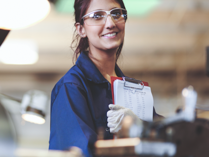 Woman Working in a Factory