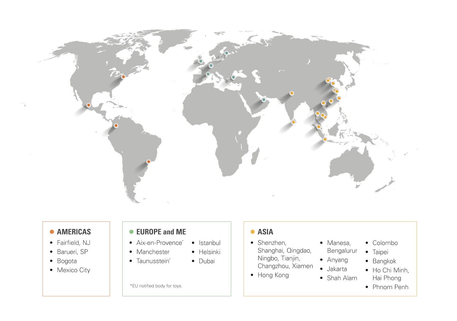 SGS Toy Testing Laboratories Locations
