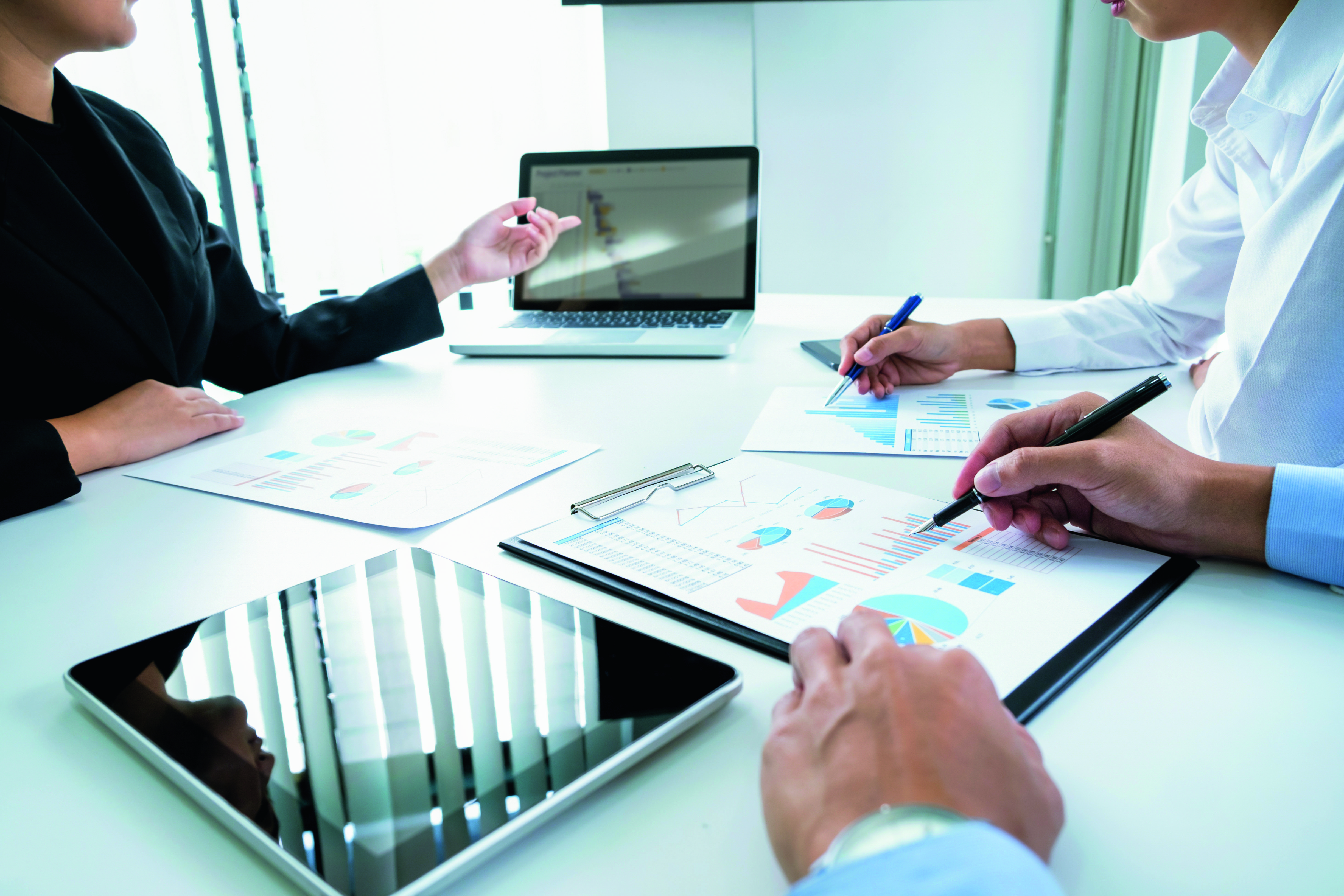 Business Colleagues Analysing Data