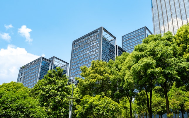 Central Park Lawn and Financial Center Office Building