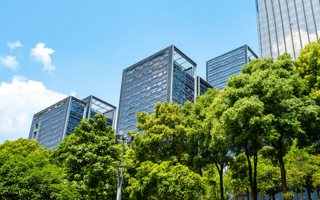 Central Park Lawn and Financial Center Office Building