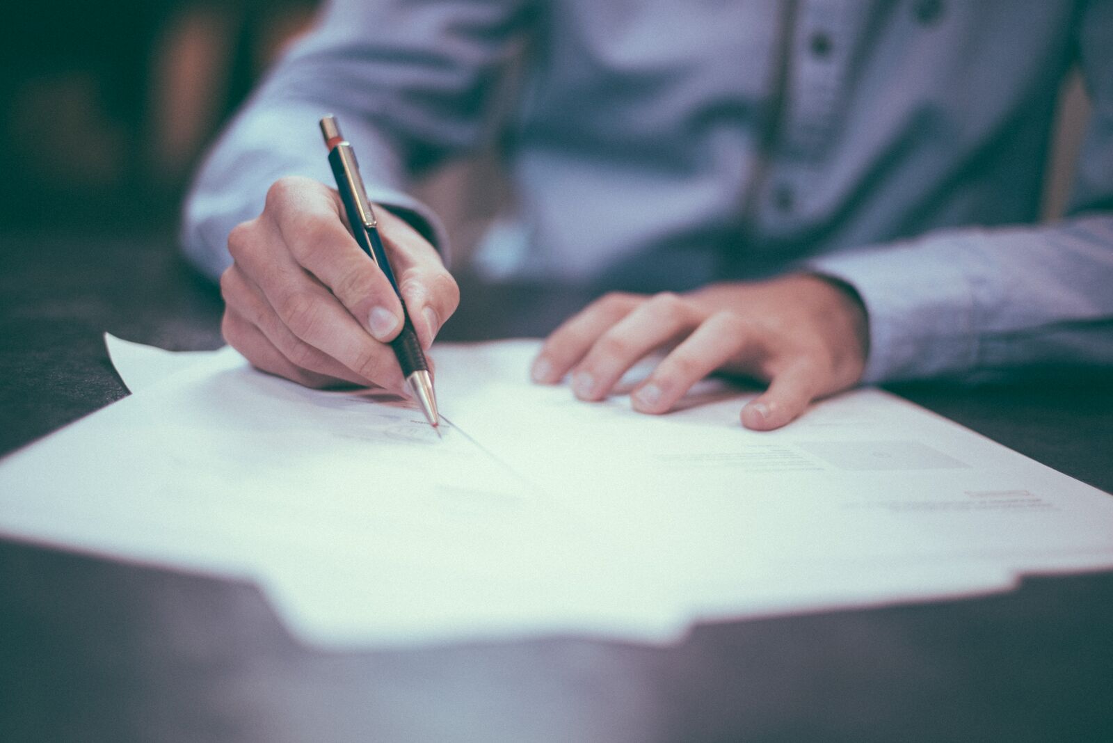 Close up on Hand Writing on a Form