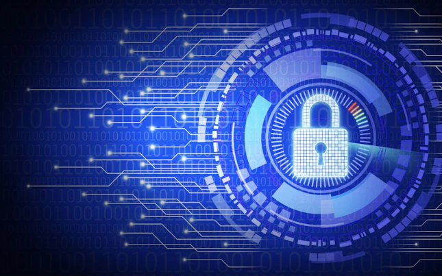 Digitalized Padlock with Digital Background