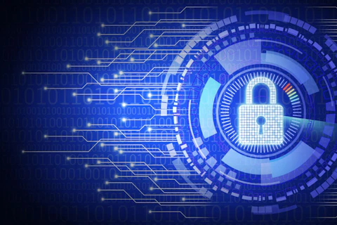Digitalized Padlock with Digital Background