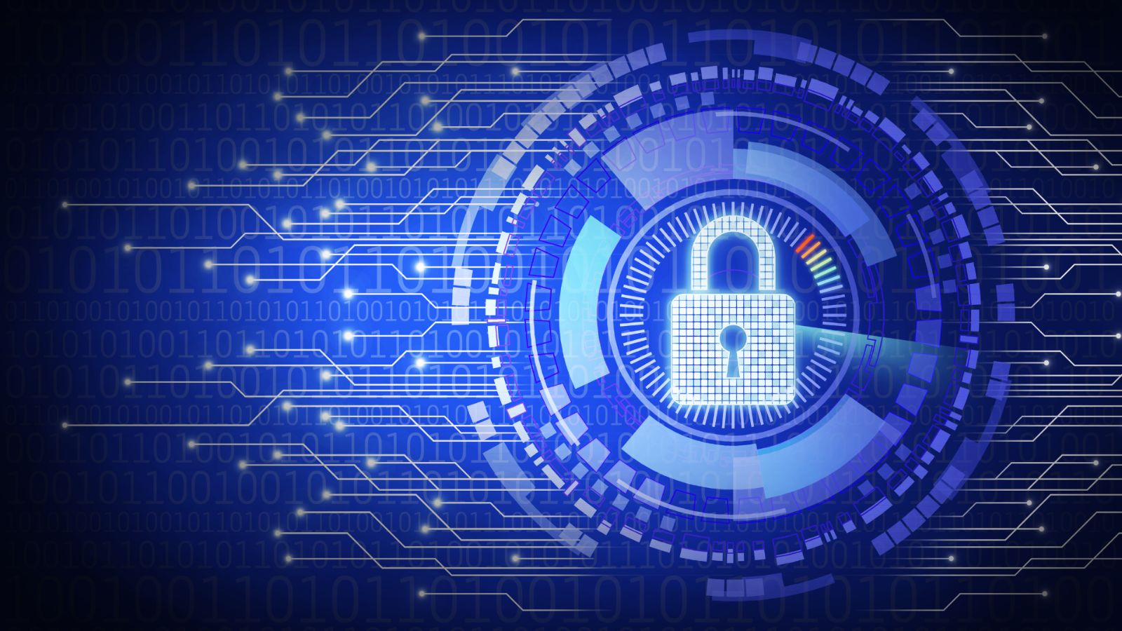 Digitalized Padlock with Digital Background