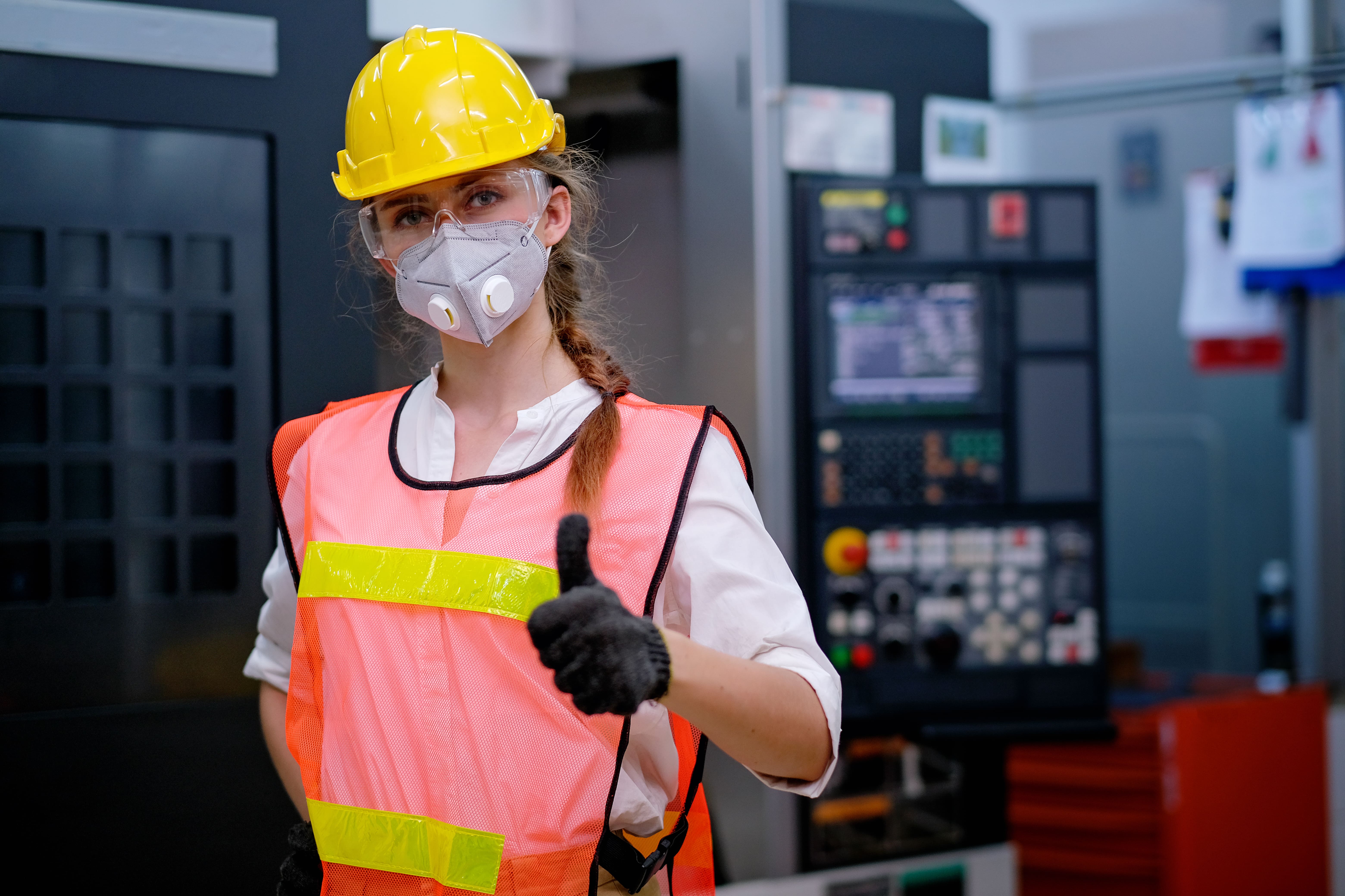 Factory woman worker or technician
