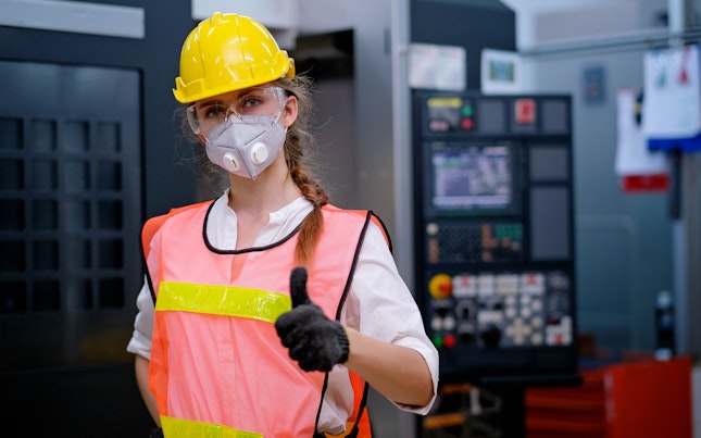 Factory woman worker or technician