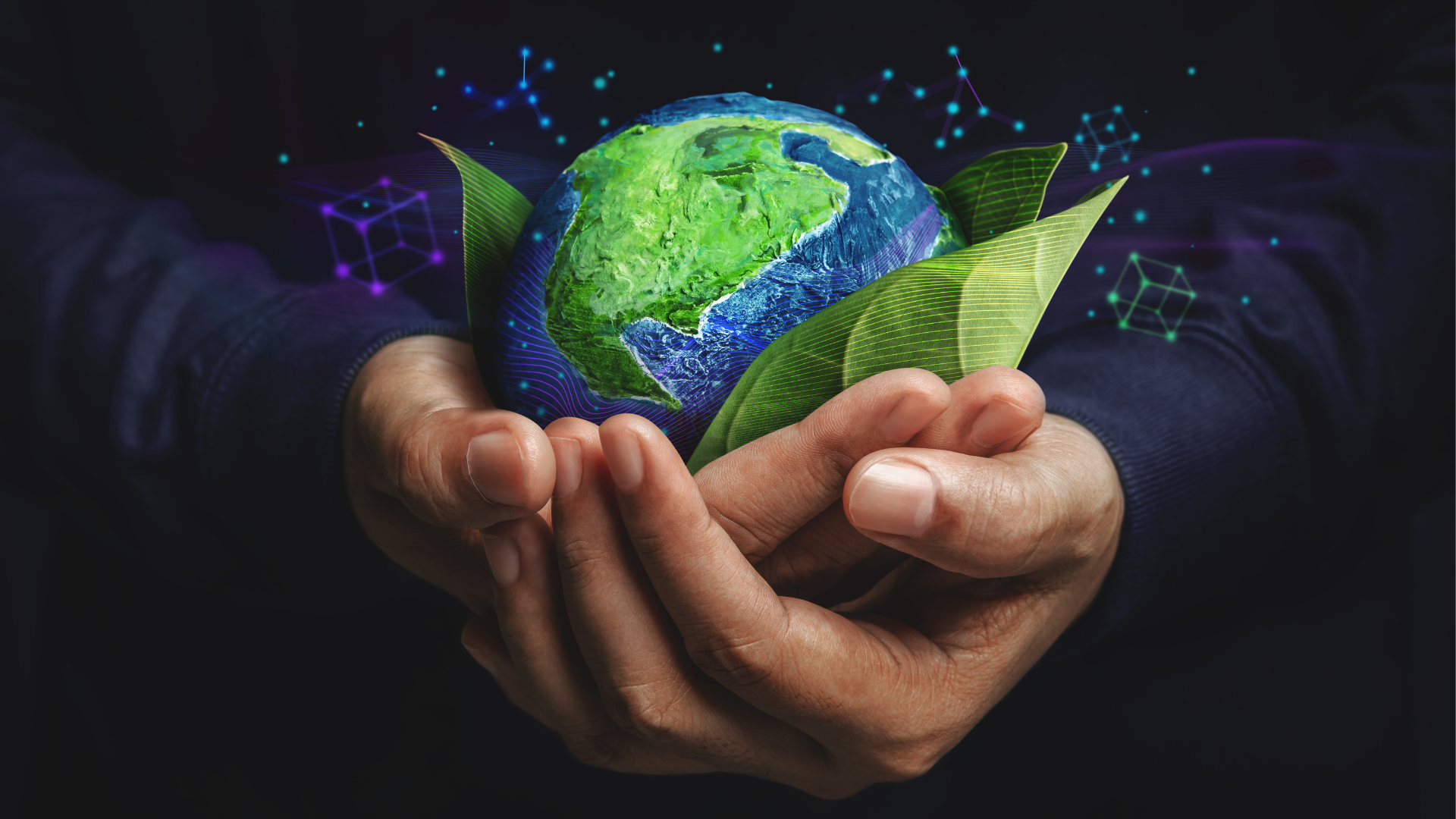 Hands holding the earth