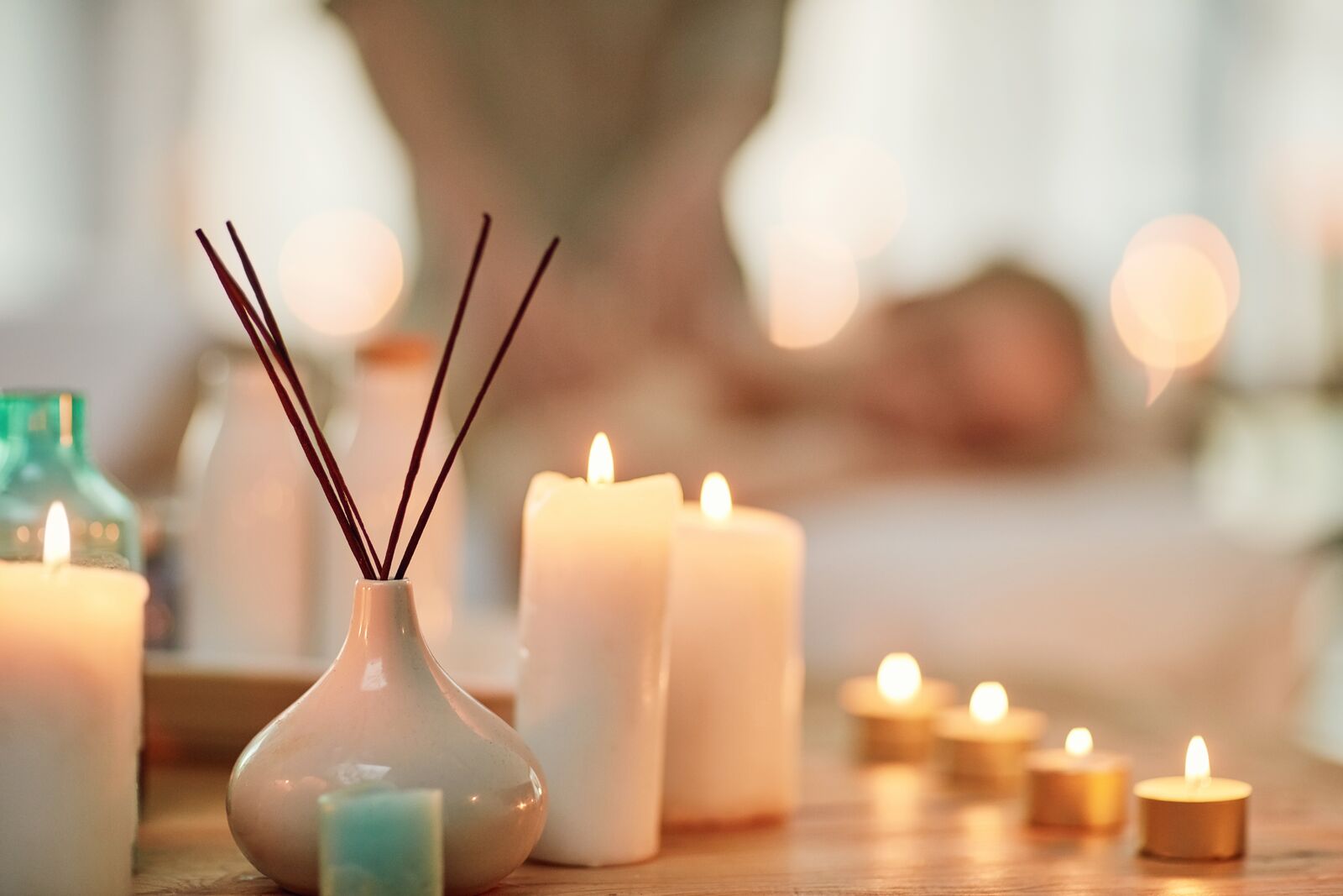 Lighted Canddles and Incent Sticks