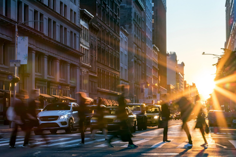 People crossing the street