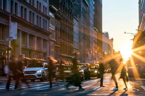 People crossing the street