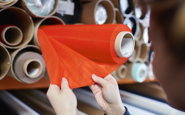 Roll of Fabric Orange Transparent