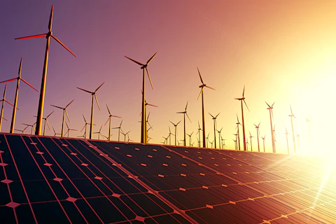 Wind Turbines Running