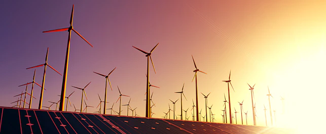 Wind Turbines Running