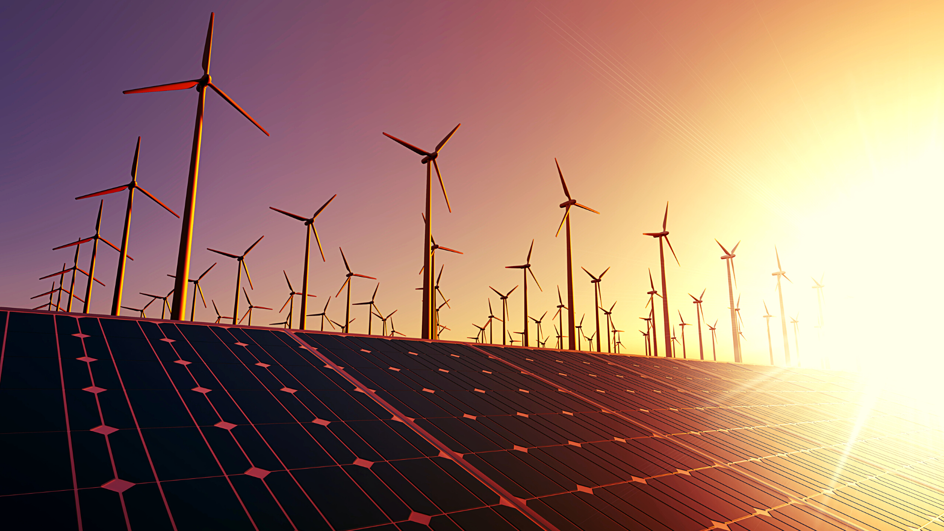 Wind Turbines Running