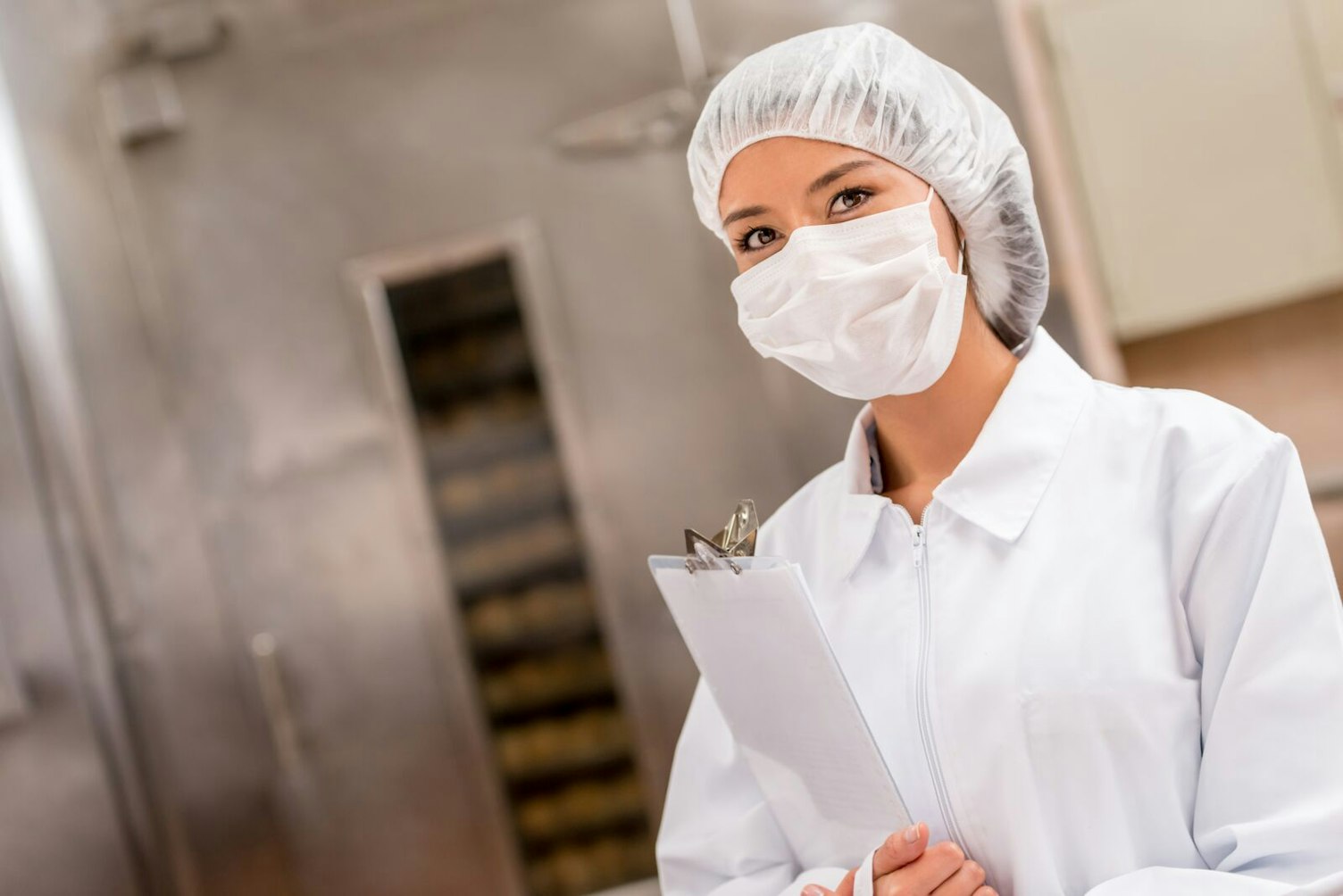 Woman Auditing a Food Factory