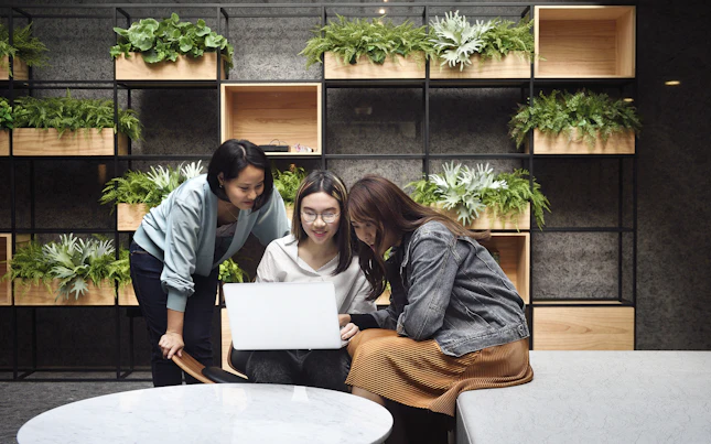 Women Working Together in a Modern Office