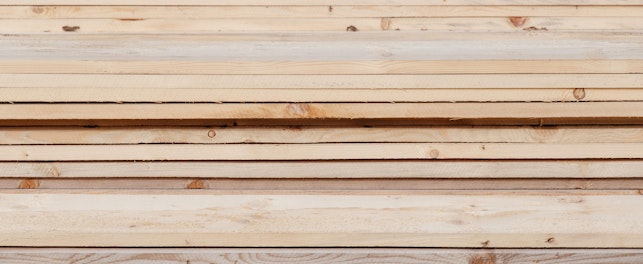 Wood planks on grass