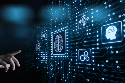 5496084 Artificial intelligence Machine Learning Business Internet Technology Concept