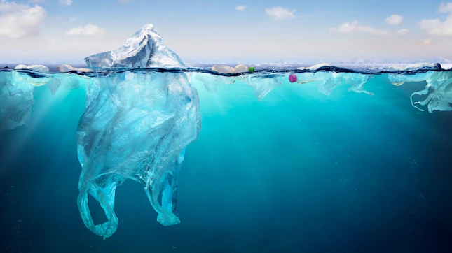 Plastic Pollution Floating in the Sea