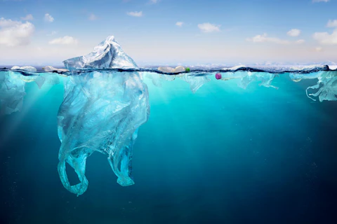 Plastic Pollution Floating in the Sea