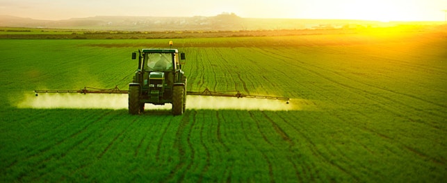 Tractor Spraying Crops