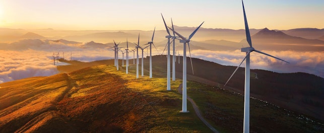 Wind Turbines on Top of a Mountain