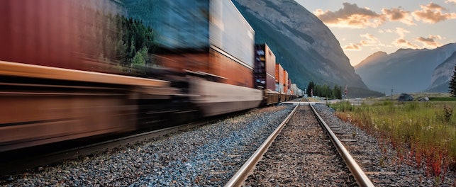 Cargo Train in Motion