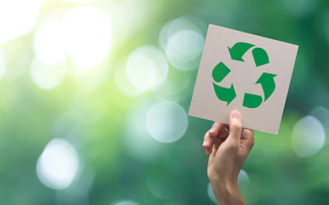 recycle logo on cardboard