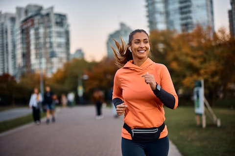 Woman Running in a Park