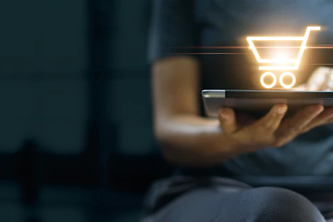 online shopping and digital marketing concept