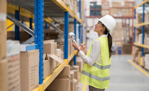 Lady checking stock