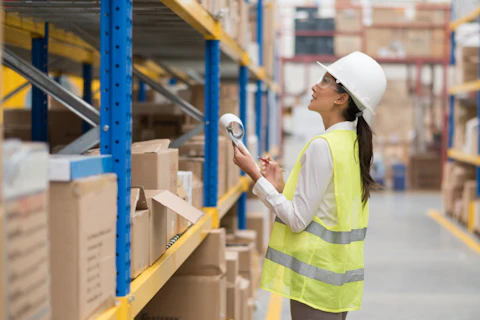 Lady checking stock
