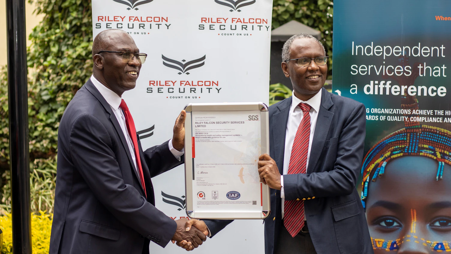 Riley Falcon Security Services Achieves ISO 45001 Certification with SGS