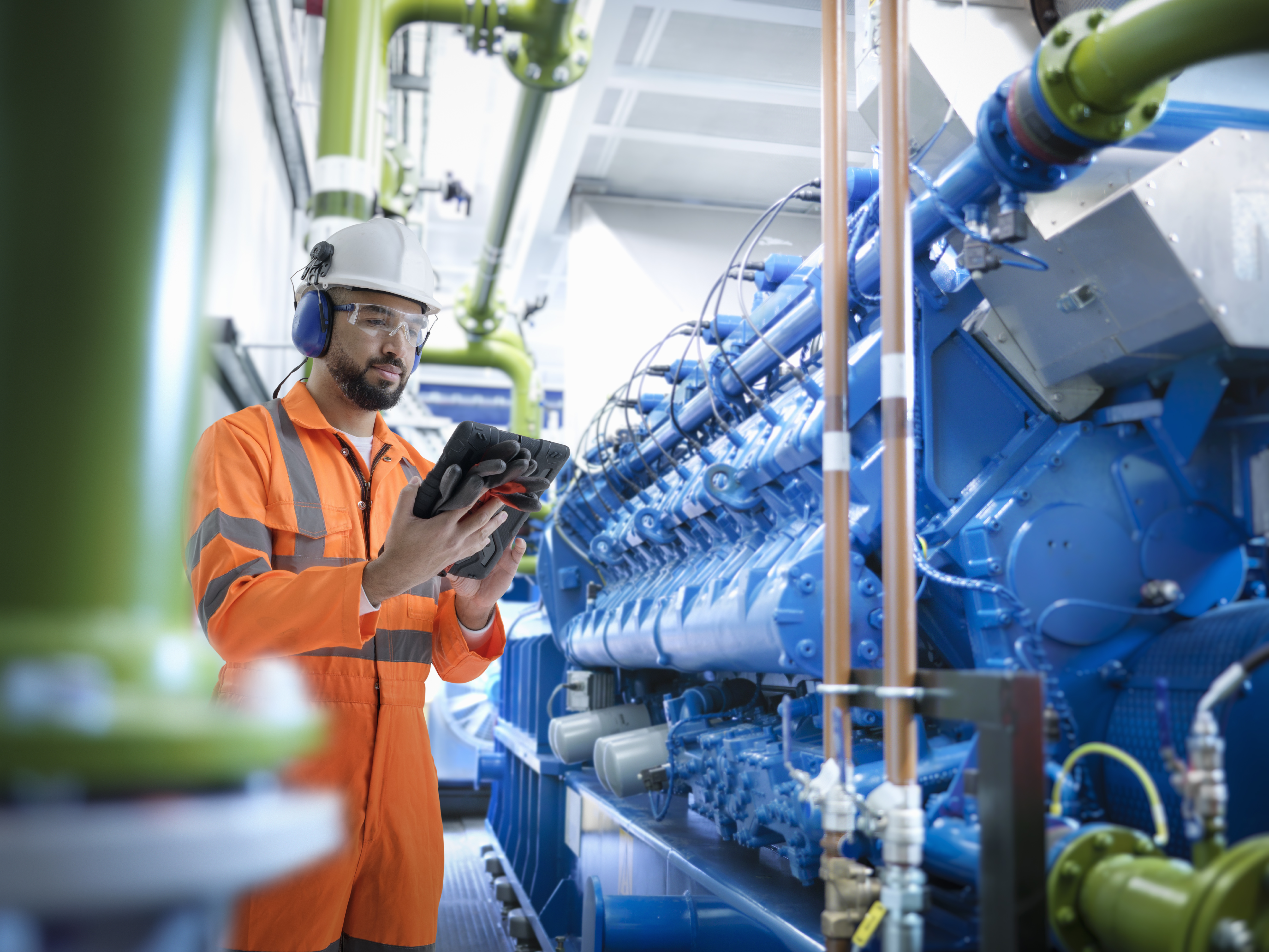 Engineer Working at Power Plant Station