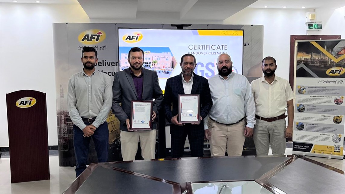 Alaa For Industry (AFI Group) Achieves ISO 9001:2015 Certification by SGS