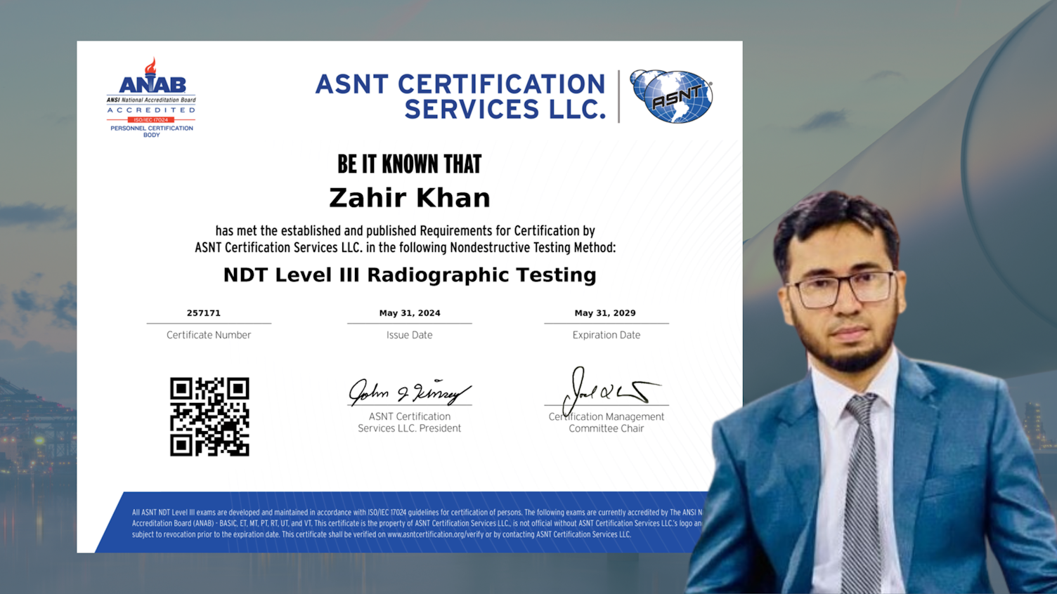 ASNT NDT Level III Certification in Radiographic Testing