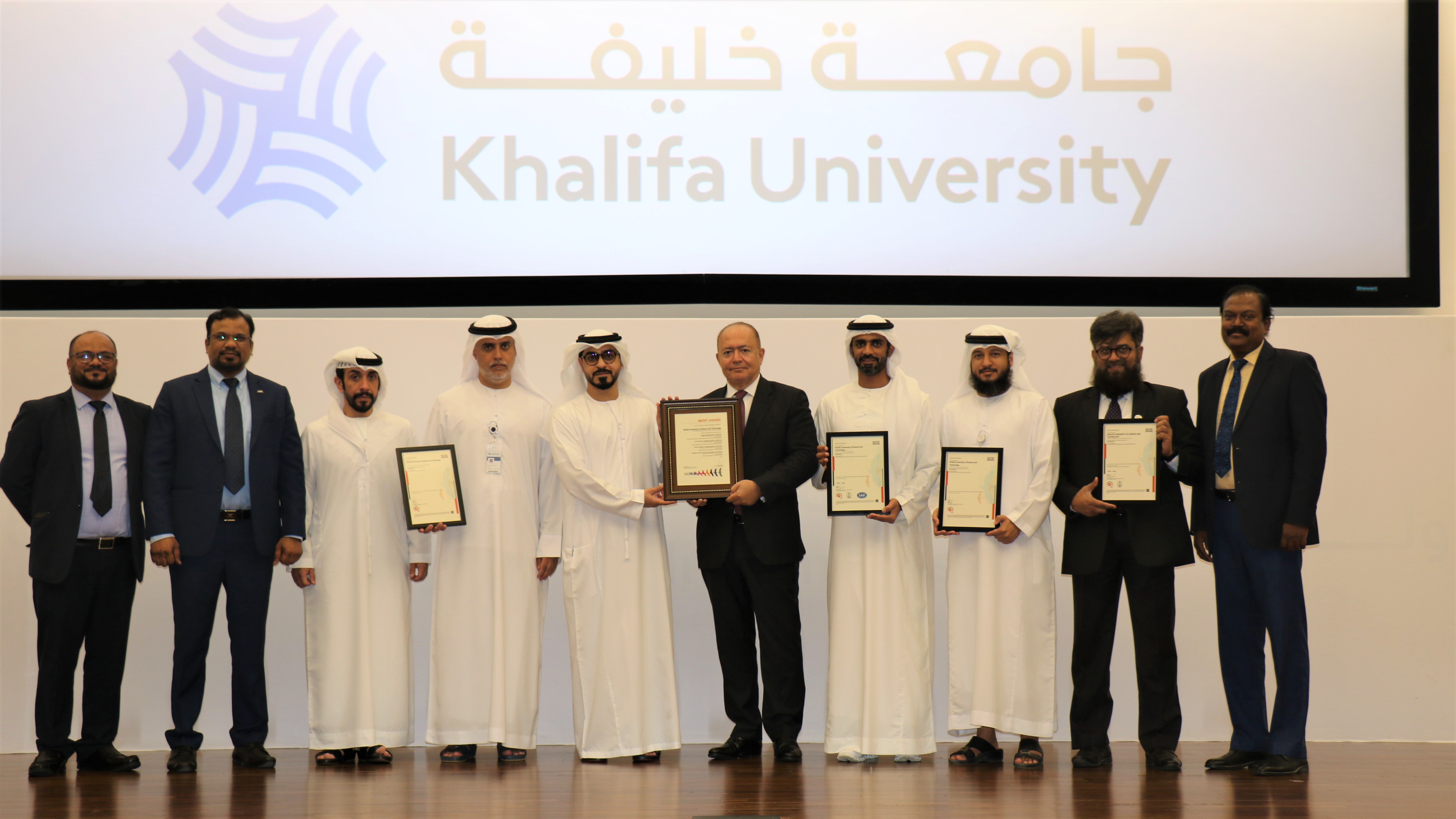 Khalifa University Receives ISO 9001 ISO 55001 ISO 41001 and ISO 18788 Certifications from SGS