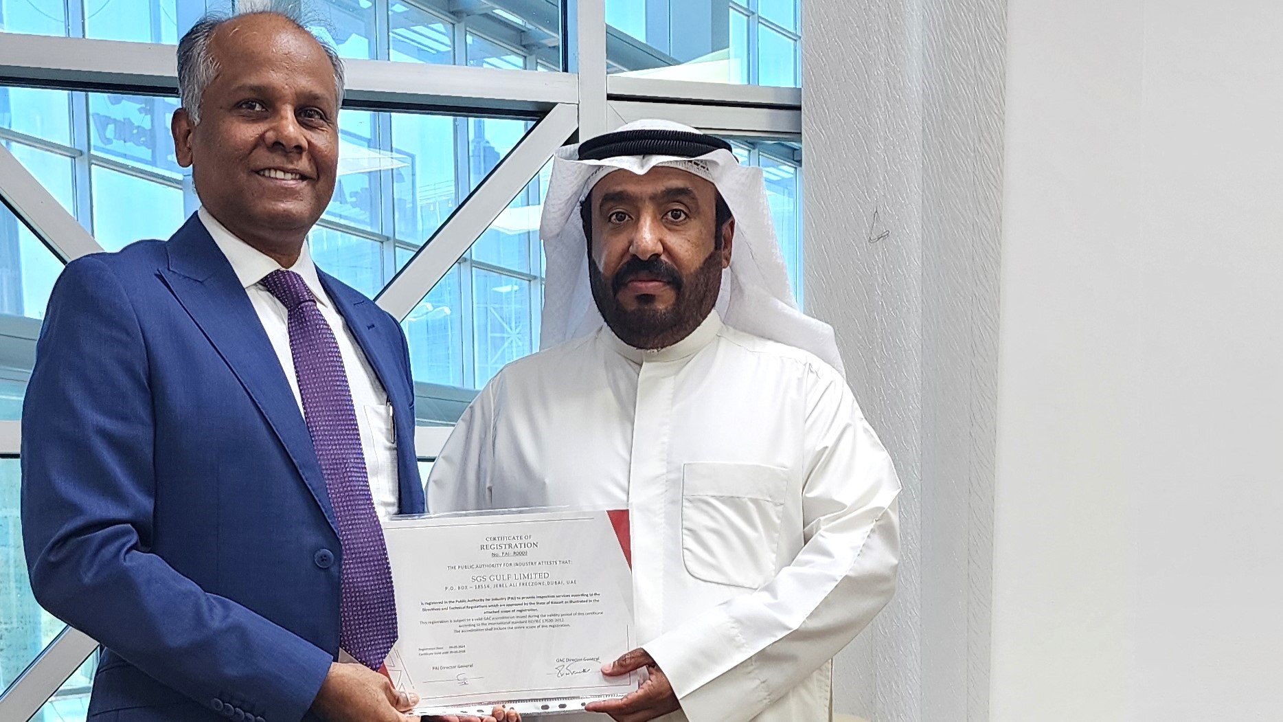 SGS Accredited by Public Authority for Industry (PAI) Kuwait for Top-Quality Inspection Services