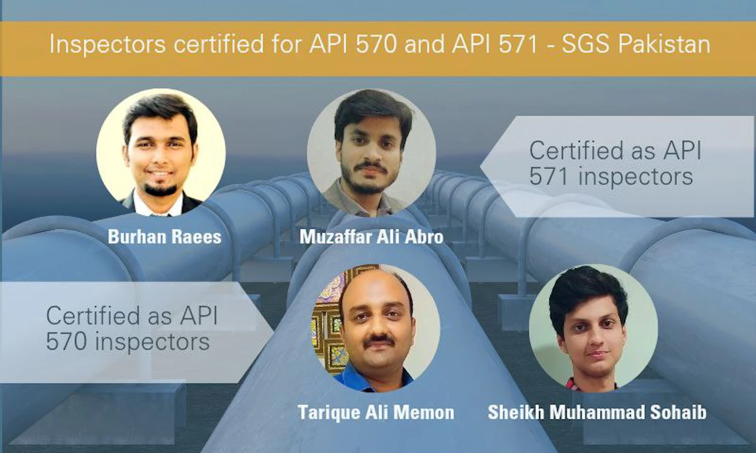 SGS Pakistan's Inspectors Certified for API 570 and API 571