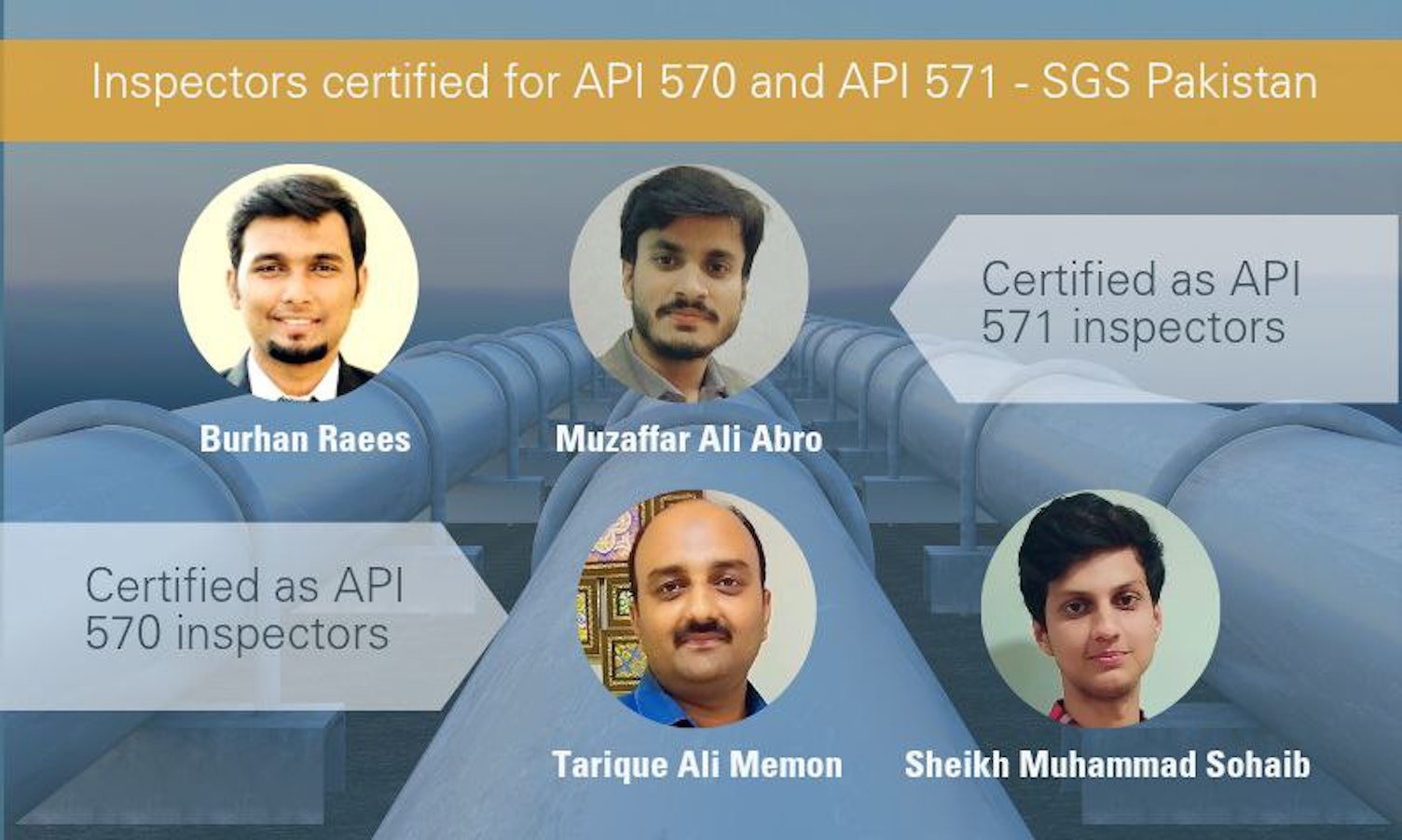 SGS Pakistan's Inspectors Certified for API 570 and API 571