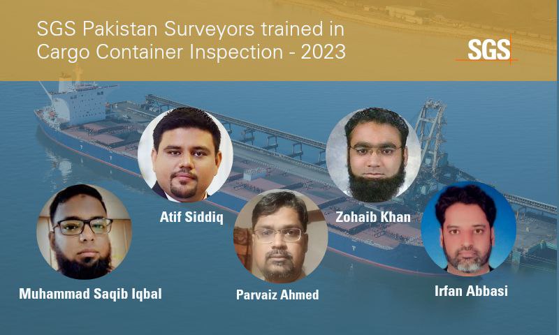 Five Minerals Surveyors from SGS Pakistan Upgraded Skills in Cargo Container Inspections