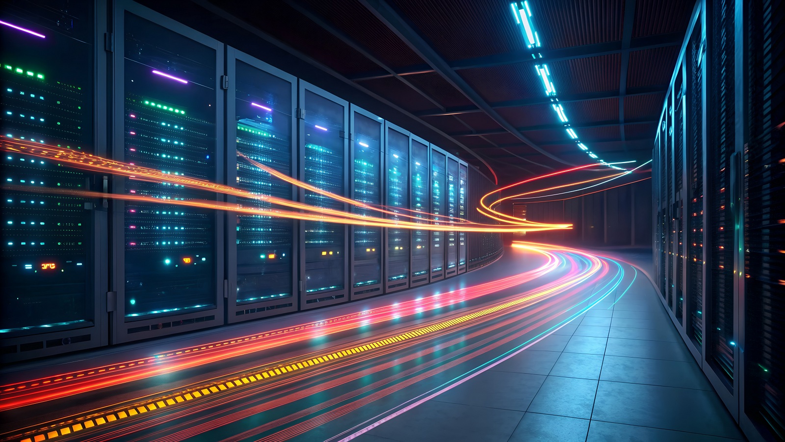Przepływ danych w data center.
