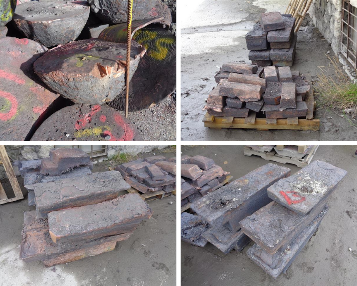 Poddany obróbce termicznej złom miedzi odlewany w tzw. gąski.